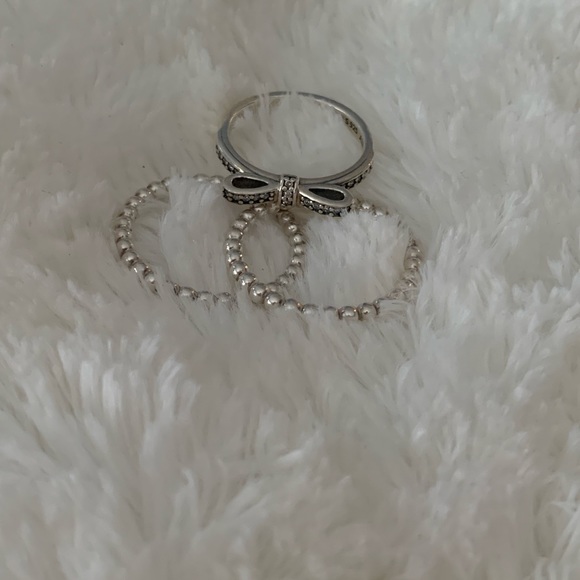 Pandora Silver Ring Lot Sizes 7 and 9 Polished - Picture 12 of 16